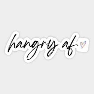 Hangry AF Workout Cursive Design T-Shirt Sticker